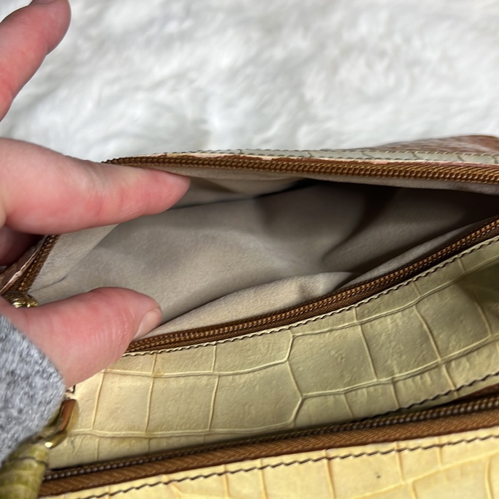 Brahmin small satchel in tan/cream handbag pure - Picture 11 of 14
